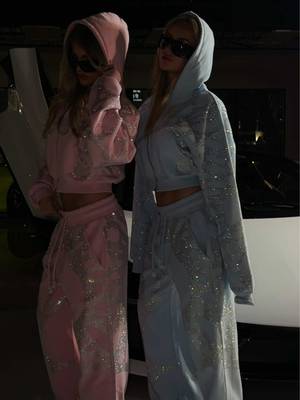 pink or blue rhinestone sweatsuit—which cool girl fall outfit are you choosing? 💎pre-order yours at icaruswick.com @Julia Zucosky 