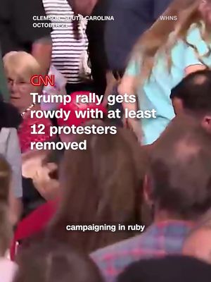 A South Carolina rally was continuously disrupted by protesters as President Donald Trump tried to shore up support for Republicans ahead of the midterms. CNN's Alayna Treene reports.