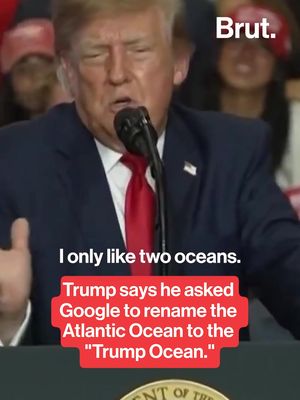 President Donald Trump said Google CEO Sundar Pichai rejected his suggestion to rename the Atlantic Ocean the “Trump Ocean” because it borders multiple countries. Speaking at a South Carolina rally Wednesday, Trump suggested he would abandon the idea. His account remains unverified. The remarks follow Google Maps’ adoption of “Gulf of America” and "Lake America" for U.S. users after Trump ordered the federal name change. #DonaldTrump #Google #TrumpOcean