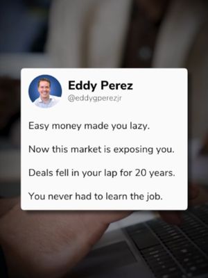 Loan officers: easy is what got you here. It won't get you out 🧱  #loanofficer #mortgagebroker #mortgageindustry