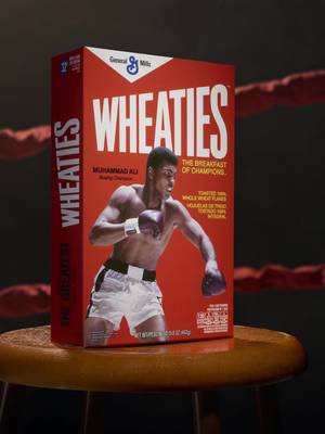 Limited Edition dual-sided Wheaties box featuring Muhammed Ali on one side and Jaalen Best, who plays Ali in the upcoming Prime Video series The Greatest, drops Monday 10/26 at 11amET on wheaties.com. Be sure to watch The Greatest only on @primevideo starting 11/4 🥊🧡 🥣