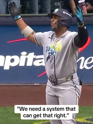 Yandy Diaz was mad at the umpire for calling this a swing to end the game #MLB #baseball #sports #WorldSeries #umpire