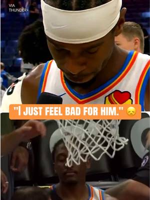 SGA was visibly emotional after Jalen Williams suffered a serious lower leg injury on Sunday 💔 (via Thunder+) #NBA #jalenwilliams #okc #okcthunder #shaigilgeousalexander 