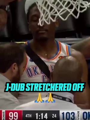 J-Dub, noooooooooooo 🥺 🥺 🥺 Horrific scenes in OKC, as Jalen Williams' season appears to be over after suffering a serious lower-leg injury that left his teammates in shock.  #JalenWilliams #OKCThunder #basketball #fyp #injury 