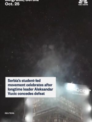 Serbia's student-led movement celebrates after longtime leader Aleksandar Vucic concedes defeat in a historic election.