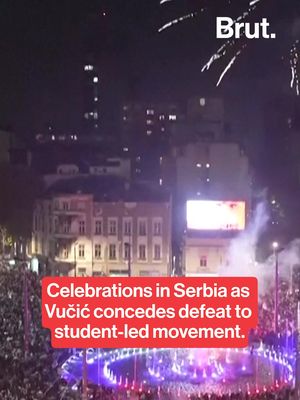 Serbia’s longtime leader Aleksandar Vučić has conceded defeat after a student-led opposition movement won Sunday’s parliamentary election. Crowds gathered in Belgrade and other cities to celebrate the result. The vote followed almost two years of demonstrations against corruption and the government. The protests began after a railway station canopy collapsed in Novi Sad in 2024, killing 16 people. The outcome ends 14 years of rule by Vučić’s Serbian Progressive Party. #serbia #vucic #politics #belgrade