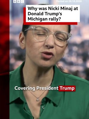 Rapper Nicki Minaj said US President Donald Trump has "changed the energy of the country" as she joined him at a Michigan rally ahead of the nationwide midterm elections. #NickiMinaj #DonaldTrump #MidtermElections #US #BBCNews