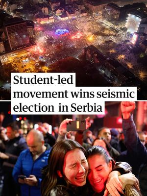 ‘We’re finally free!’ said Belgrade resident Sejla Kipic as news broke that Serbian leader Aleksandar Vučić’s 12 years in power had come to an end. Celebrations erupted on the streets of the capital and in other cities, where hundreds of thousands had spent nearly two years peacefully protesting against a ruling power that had become increasingly authoritarian with allegations of widespread state corruption.  The latest projection suggests the student-led movement will have 140 seats in the new parliament, well clear of the 126 required for majority, with 103 for Vučić’s bloc.  Head to the link in bio to read more. 
