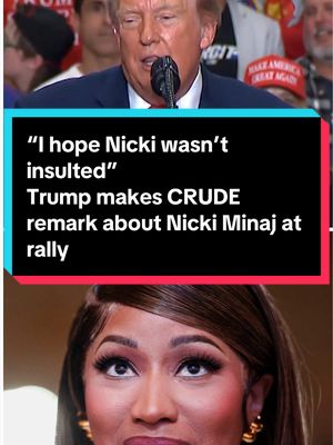 After making comments about Ohio Senator Jon Husted's body in recent weeks, President Trump turned his attention to rapper Nicki Minaj, who was in attendance at a rally in Michigan on Sunday.