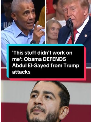 "We have seen this movie before. I starred in it." Former President Barack Obama warned against recent attacks on Democratic Michigan Senate candidate Abdul El-Sayed rooted in El-Sayed's religious and ethnic background, noting that he faced similar rhetoric himself when he was a candidate. #obama #trump #abdulelsayed #michigan