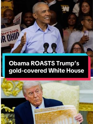 "He's got the White House looking like Saddam Hussein opened a Cheesecake Factory." Former President Barack Obama mocked President Donald Trump over his White House renovations. #obama #trump #whitehouse