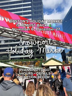 🎄 BOSTON, IT’S ALMOST THAT TIME AGAIN! Snowport Boston 2026 is almost back in the Seaport, and I’m already mentally preparing to spend an unreasonable amount of money on holiday snacks while pretending I’m not freezing. ☃️ If you’re looking for things to do in Boston this Christmas season, the Snowport holiday market deserves a spot on your list! Think festive food, holiday shopping, local vendors, and enough Christmas spirit to make you forget how much you just spent on hot chocolate. ☕️ 📍 Snowport | Boston Seaport @seaportbos  🎅 REGULAR HOLIDAY MARKET HOURS: Monday to Thursday: 3 PM to 8 PM Friday: 11 AM to 9 PM Saturday: 10 AM to 9 PM Sunday: 10 AM to 8 PM 🎄 EXTENDED HOLIDAY HOURS (DEC. 7 TO 27): Monday to Thursday: 11 AM to 8 PM Friday: 11 AM to 9 PM Saturday: 10 AM to 9 PM Sunday: 10 AM to 8 PM ✨ SAVE this for your next Boston holiday outing and SEND it to the friend you’re dragging to Snowport this year!  Be honest, are you going for the Christmas shopping or just the food?  @Lizzies Bakery @Baked Cheese Haus @Cheese Louise 🧀 @Cheese wheel pastas @Dumpling Daughter  @The Half Cookie @Lakon Paris Patisserie @Tuck’s Truffles @Boston Soap Co. @Sniffs of Adventure @Madhrasi @seaportbos @Meet Boston @Laurel Greenfield Art #bostonevents #bostonthingstodo