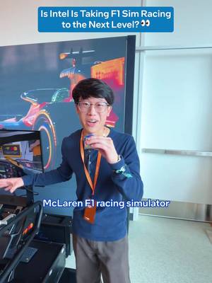 I'm at the @McLaren Mastercard F1 Team 🧡 with @Intel Corporation, so naturally I had to take a closer look at the racing simulator #ad 
