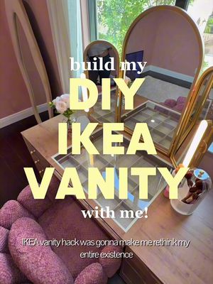 listen.. this DIY almost took me out! so happy with the results though 😍 shout out to @C A T ⚡️ @catherine.sort for the inspo! #ikea #ikeavanity #DIY