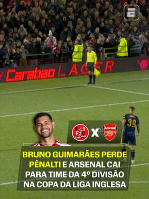 Bruno Guimarães cobrou o pênalti e o goleiro Lynch defendeu! O brasileiro foi o único a desperdiçar a cobrança e o Arsenal foi eliminado pelo Fleetwood Town na Copa da Liga Inglesa! Assista aos jogos AO VIVO da Copa da Liga Inglesa pela ESPN no Plano Premium do #DisneyPlus! #CopaDaLigaNaESPN #arsenal #copadaliga #tiktokesportes
