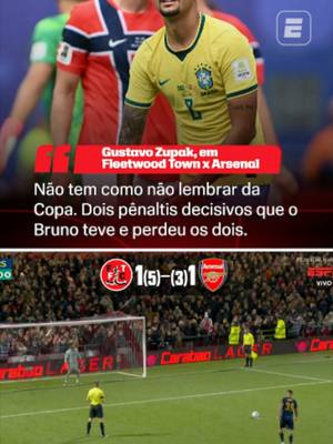 ALERTA DE GATILHO! 😢 Na cobrança desperdiçada por Bruno Guimarães contra o Fleetwood Town pelo Arsenal, Gustavo Zupak lembrou do pênalti cobrado pelo meia pela Seleção Brasileira contra a Noruega pela Copa do Mundo. Foto: MAURO PIMENTEL / AFP via Getty Images Assista aos jogos AO VIVO da Copa da Liga Inglesa pela ESPN no Plano Premium do #DisneyPlus! #CopaDaLigaNaESPN #arsenal #copadaliga #tiktokesportes