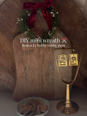 POV: you realize you can make 6 mini wreaths from one $3  stem 🎄✂️ Easiest Christmas DIY ever. Just snip, twist, add a bow and done. Save this for your holiday craft night 🤍 🔗’s to Christmas countdown and similar boards plus supplies are in my LTK in bio!  ##hobbylobbyfinds##christmastok##diychristmas##christmasdiy##fyp