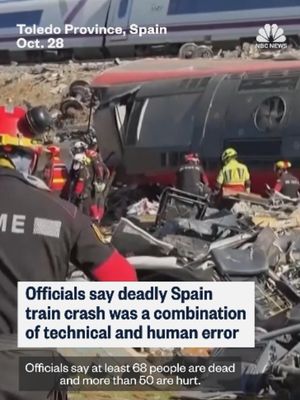 Officials say the deadly train crash in Spain was the result of a combination of technical and human error, as at least 68 people were killed and dozens were injured after two high-speed trains collided.