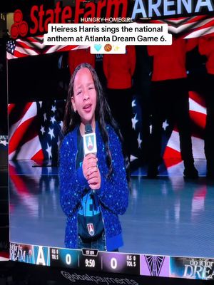 Heiress Harris sings the national anthem at Atlanta Dream Game 6.  She shut it downnn! Great way to start the game! 🔥🏀✨ . . . #atldream #atlanta #heiressharris #WNBA #finals 