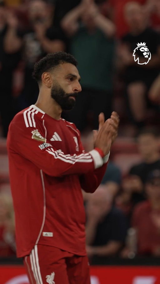 Mohamed Salah was the last player to leave the pitch, joining in with a tearful rendition of Diogo Jota's chant in front of the Kop ❤️ 