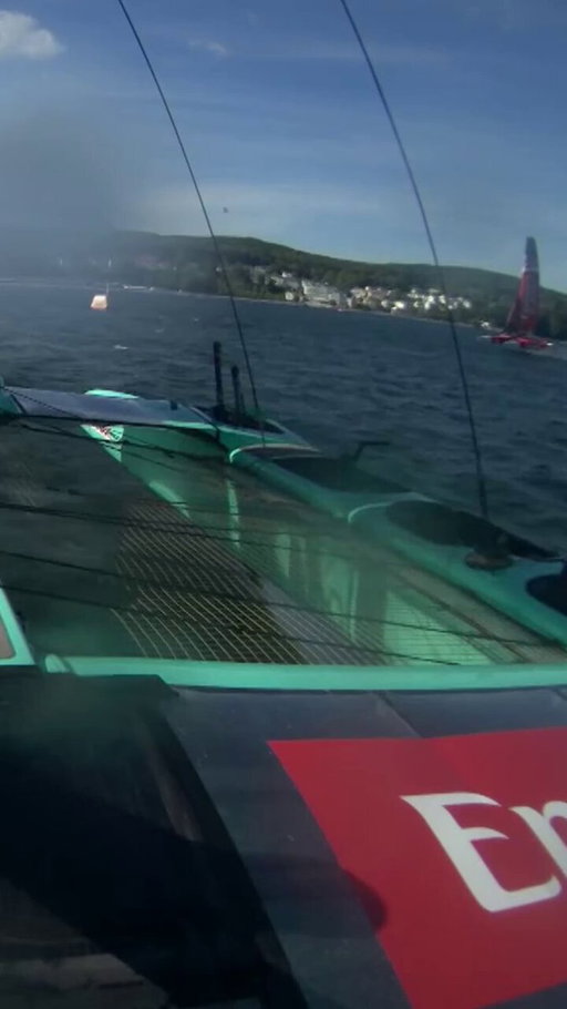 The moment the US SailGP Team hit Emirates GBR 💥 #SailGP 