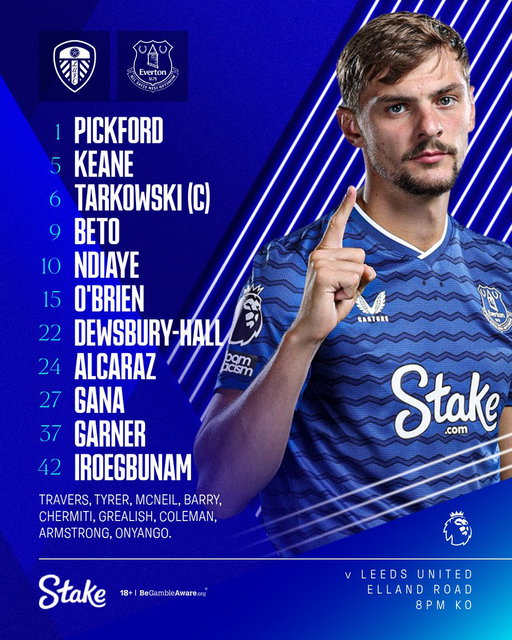 Your Toffees to face Leeds! 🔵👊

#LEEEVE 