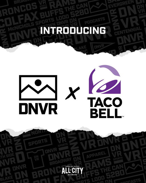 DNVR x Taco Bell 🌮

We’re excited to announce our new partnership with Taco Bell! 🤝

Try the Buffs Box: 4 Taco Bell favorites + a large drink + a collectible player cup - all for just $7! 