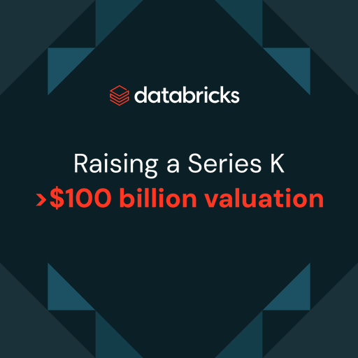 We’re excited to announce that Databricks is raising a Series K investment that values the company at >$100 billion.

We’ll use this new capital to accelerate our AI offerings for customers, including expanding Agent Bricks and investing in our new database offering, Lakebase. Our goal is to make it easier for companies to build AI apps and agents - on their data. 

Thank you to our investors who continue to support our growth and vision. 

https://t.co/DNyjRz1Xyd