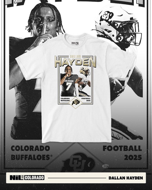 From the field to your fit. Hayden #7 Exclusive drop is live now !! 🏈🦬

https://t.co/zZBPijdbtz

#skobuffs #cufootball 