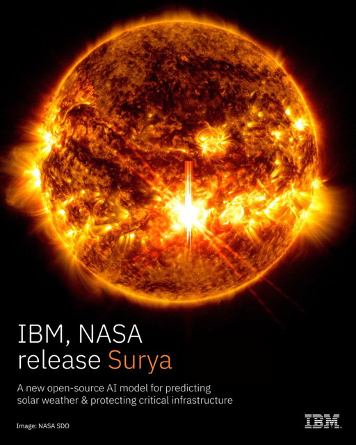 In collaboration with @NASA, we've open-sourced Surya on @huggingface — a new foundation model designed to help researchers protect infrastructure through accessible, accurate modeling of space weather.

It's going to totally change how we forecast solar storms. See how.🧵 