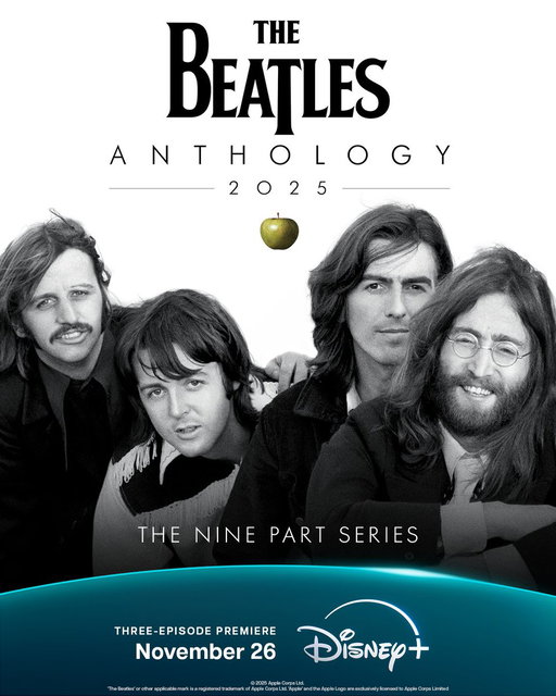 The Beatles Anthology, a nine part documentary series featuring previously unreleased footage, premieres November 26 only on Disney+. 