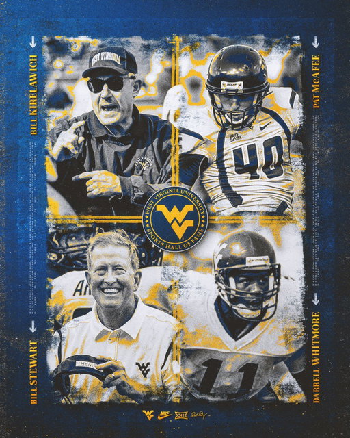 Congrats to our newest WVU Sports Hall of Fame inductees, Bill Kirelawich, Pat McAfee, Bill Stewart &amp; Darrell Whitmore! 👏👏 