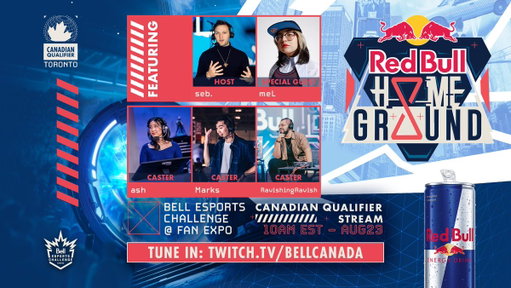 @Bell The Red Bull Home Ground Canadian Qualifier is going down NOW! 🙌

Teams and talent are locked in @melanji @sebdot @RavishingCasts @AshCasts @marks_wong 🔐 

Tune in LIVE on Twitch‼️ 