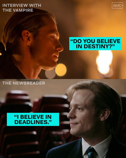Lestat: eternal flair. ❤️‍🔥 Dale: eternal deadlines. 📰

#SamReid stars in #InterviewWithTheVampire and #TheNewsreader, streaming now on AMC+. 