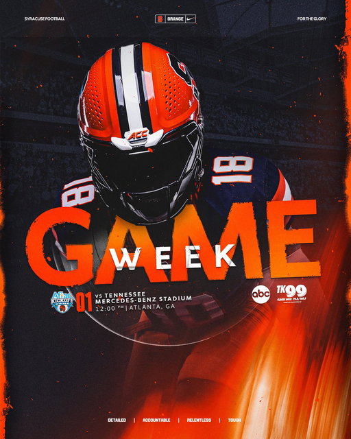 FINALLY GAME WEEK 🍊🎯

🗓️ Saturday, August 30th 
⌚️ 12:00pm
🆚 Tennessee 
📍Atlanta, GA 