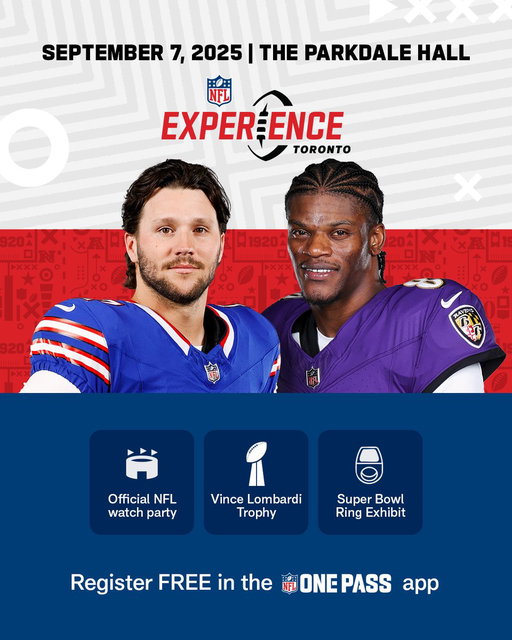 🗣️Toronto! The NFL Experience is coming your way for the first Sunday Night Football game of the season 👀

Register Now: https://t.co/1hwO3v0u9f 