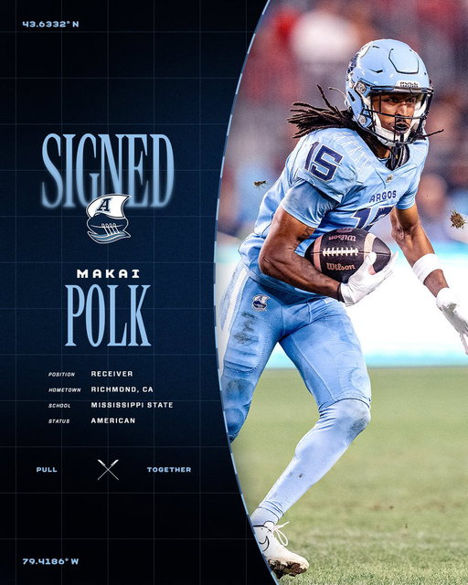 We’ve added WR Makai Polk to the squad 🌊 