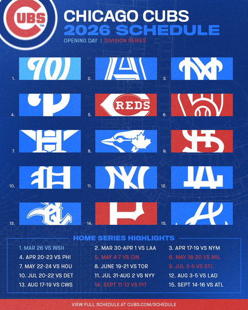 Cubbies 2026 schedule just dropped!

View the full schedule at https://t.co/Qw9V14jXDN 