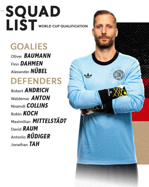 WE'RE BACK! The road to the @FIFAWorldCup begins in September and here is our squad to get things started! 🤩🇩🇪

#DFB #GermanFootball #GermanMNT 