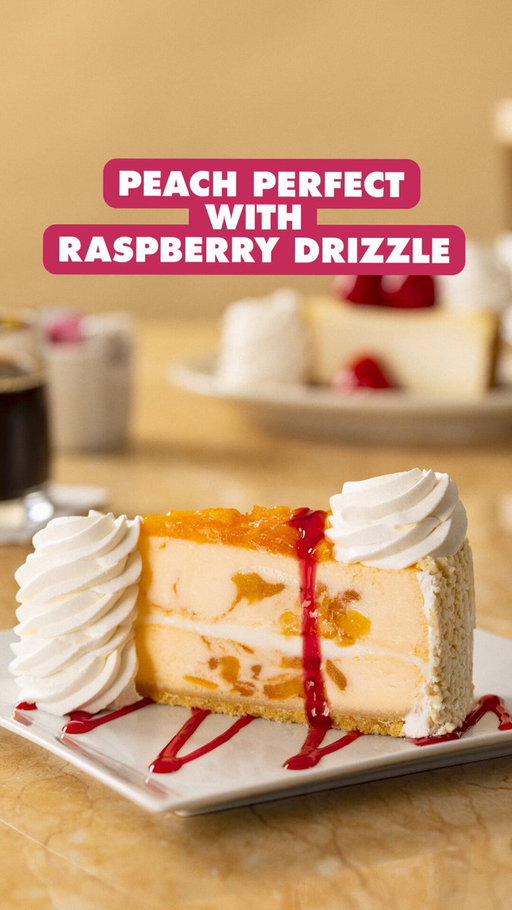 Peach Perfect with Raspberry Drizzle is made with only the best ingredients. Try it today! 🍑☀️ 