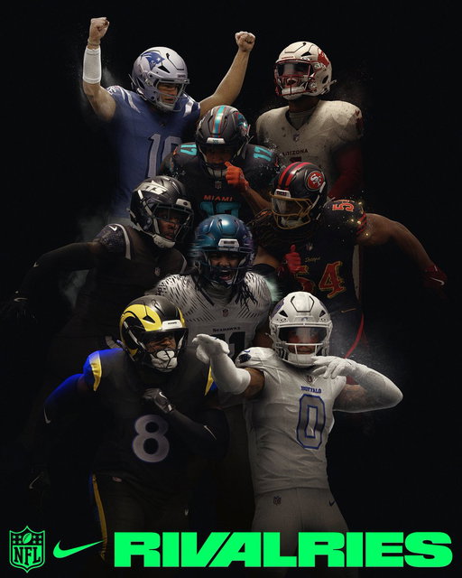 When your rival is at the door, who will you become?

This is NFL Nike Rivalries.
Show them who you are. 