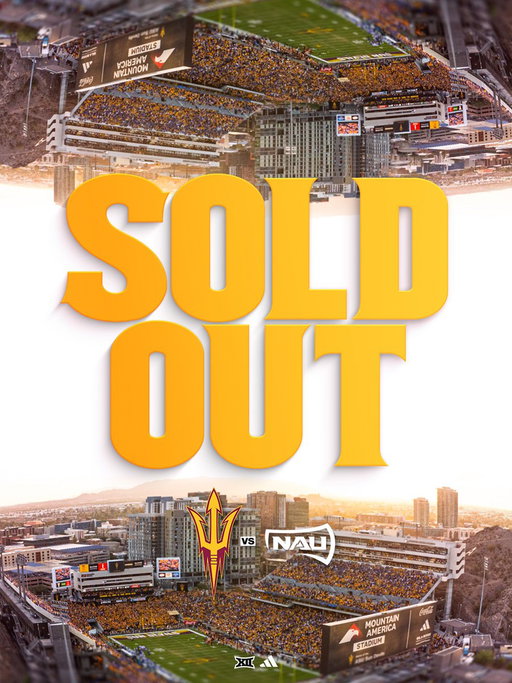 For the first time since 1998, the Sun Devil Football home opener is officially a SELLOUT 😈

Still looking to get tickets? Check out Ticketmaster,the official marketplace of Sun Devil Athletics, for last-minute tickets! 

🎟️ - https://ow.ly/9SiA50WNTTC 