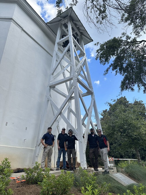 UPDATE: As of Friday afternoon, we are excited to share that the Chapel Bell, thanks to the hard and fast work of UGA’s Facilities Management Division and the help of local partners, is back in commission just in time for tomorrow’s home opener at Sanford Stadium! 