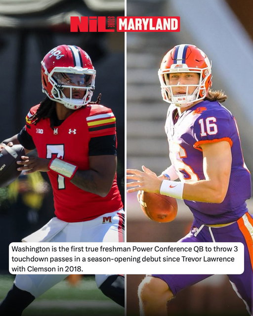 Malik Washington in elite company after his first game as a Terp 🐢🔥 