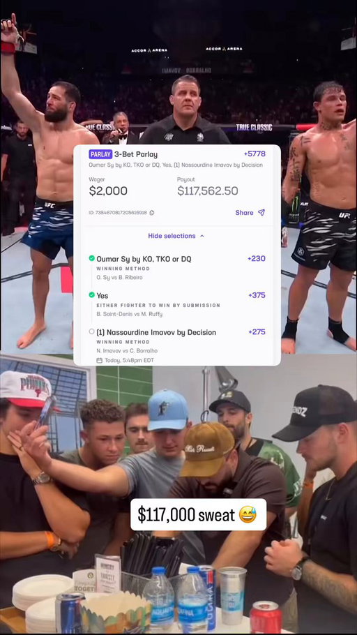 $117,000 WIN! ‼️ at UFC Paris 🇫🇷 

I’ll give away $1,000 total to 3 people

LIKE &amp; FOLLOW @mattybetss to enter 