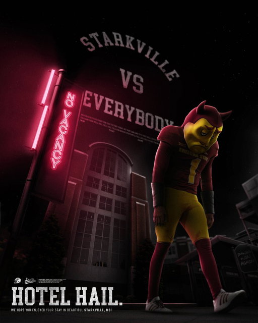 You can check out anytime you like, but you can never leave. 

Starkville vs. Everybody.

#HailState 