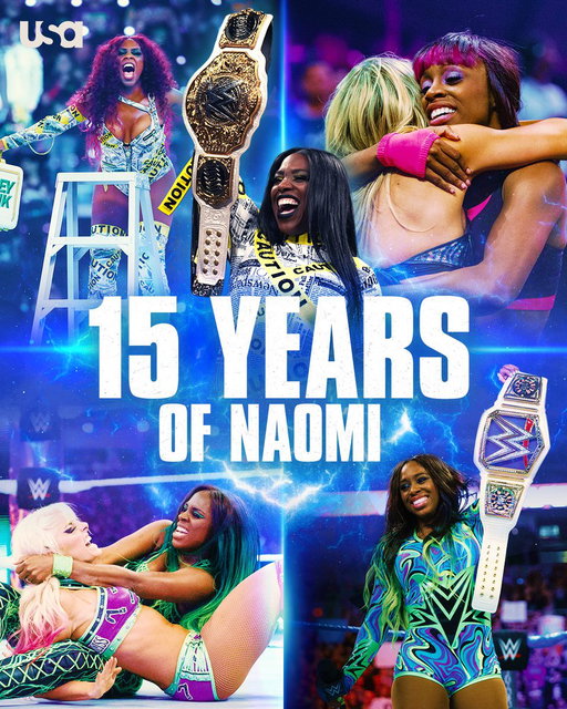 15 years ago, @TheTrinity_Fatu made her @WWE debut on NXT! In those 15 years, Naomi went from NXT hopeful to World Champion, capturing multiple World Championships and the hearts of the WWE Universe! #wwe 