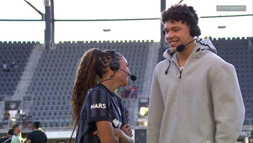 My, my how the tables have turned 🤣

Ben Shelton got his chance at interviewing @WashSpirit star Trinity Rodman after her brace today 🫶 