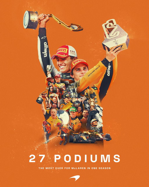 Our most podiums in a season... and we aren't finished yet 👊

#McLaren 