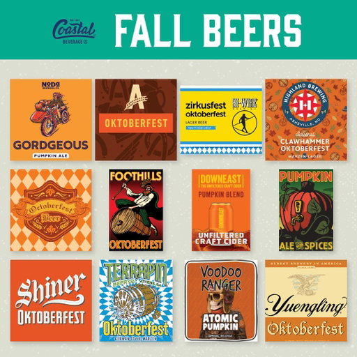 Fall is here, and so are great beers. From Oktoberfest brews to pumpkin ales and ciders, don’t miss out on these seasonal specials we wait for all year long. 

#CoastalBev #Oktoberfest #FallBeer #PumpkinAle #PumpkinCider 